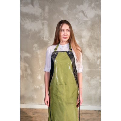 Фартук мастера и парикмахера ТиСи с защитной накидкой хаки Фартук мастера и парикмахера ТиСи с защитной накидкой хаки