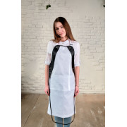 Фартук мастера и парикмахера Медея с защитной накидкой белый