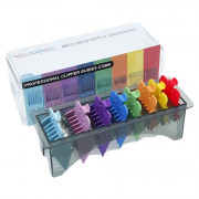 Набор разноцветных пластиковых насадок DiBiDi для машинок Wahl, JRL, Babyliss Pro и DiBiDi, 8 шт в коробке (1,5 мм - 19 мм)