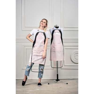 Фартук мастера и парикмахера Медея с защитной накидкой розовый Фартук мастера и парикмахера Медея с защитной накидкой розовый