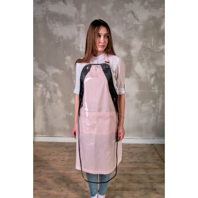Фартук мастера и парикмахера Медея с защитной накидкой розовый Фартук мастера и парикмахера Медея с защитной накидкой розовый