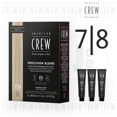 Камуфляж для седых волос 7/8 American Crew Precision Blend Light 3*40 мл, блонд Камуфляж для седых волос 7/8 American Crew Precision Blend Light 3*40 мл, блонд
