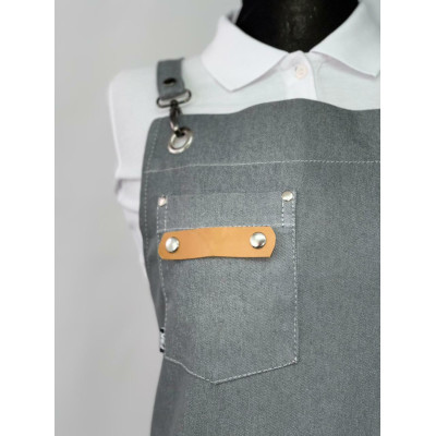 Фартук мастера и парикмахера джинс на люверсах - серый Фартук мастера и парикмахера джинс на люверсах - серый