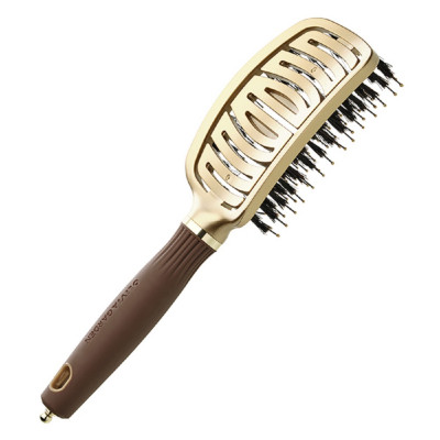 Щетка для волос Olivia Garden EXPERT CARE FLEX Boar&Nylon Bristles Gold&Brown щетина+нейлон Щетка для волос Olivia Garden EXPERT CARE FLEX Boar&Nylon Bristles Gold&Brown щетина+нейлон