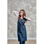 Фартук джинс на люверсах - синий