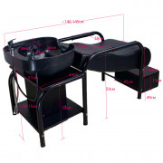 Парикмахерская мойка с креслом 9628 с пластиковой раковиной