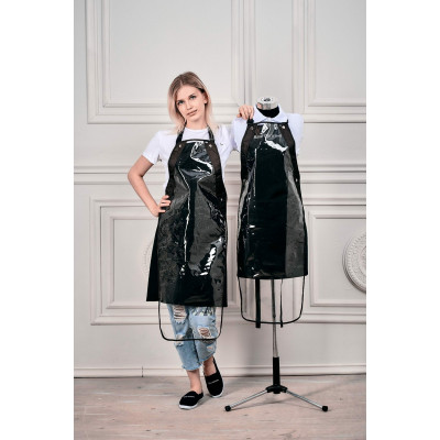 Фартук мастера и парикмахера Медея с защитной накидкой Черный Фартук мастера и парикмахера Медея с защитной накидкой Черный