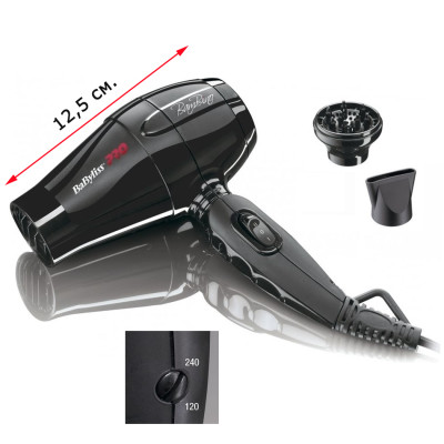 Дорожный фен BaByliss PRO BamBino BAB5510E 1200W Дорожный фен BaByliss PRO BamBino BAB5510E 1200W