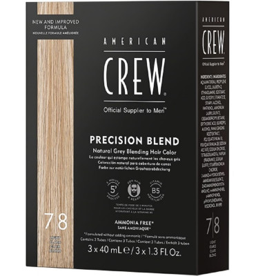 Камуфляж для седых волос 7/8 American Crew Precision Blend Light 3*40 мл, блонд Камуфляж для седых волос 7/8 American Crew Precision Blend Light 3*40 мл, блонд