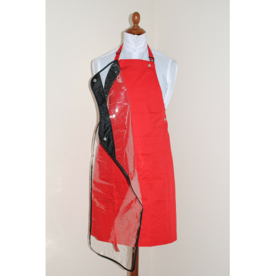 Фартук мастера и парикмахера Медея с защитной накидкой красный Фартук мастера и парикмахера Медея с защитной накидкой красный