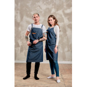 Фартук джинс на люверсах - синий